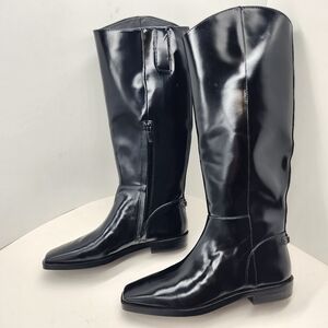 Sam Edelman Knee High Boots 6.5 Black Leather Cesar Equestrian Riding New $200